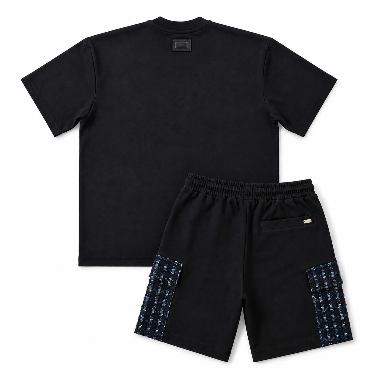 Completo SYST  T-shirt & Shorts Denim Graffiato BLACK