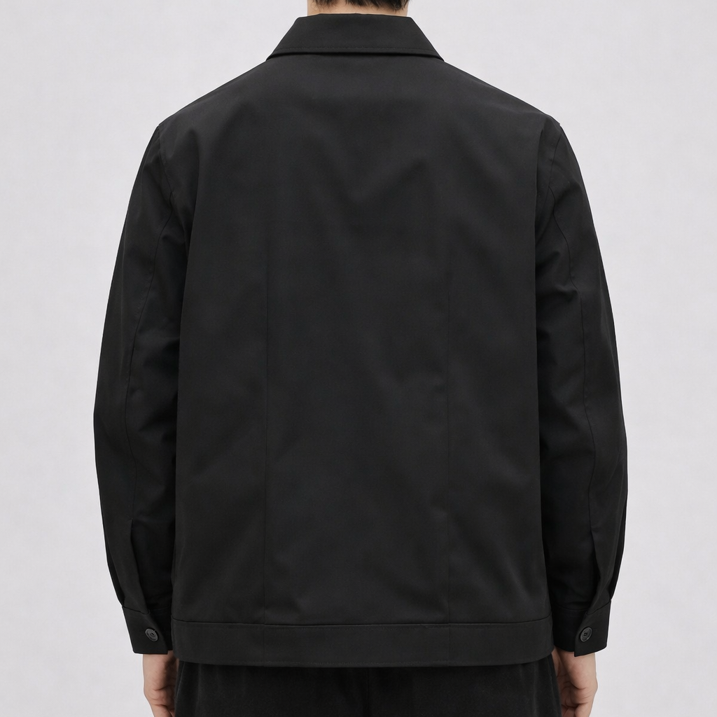 Overshirt Nera con Tasche Applicate