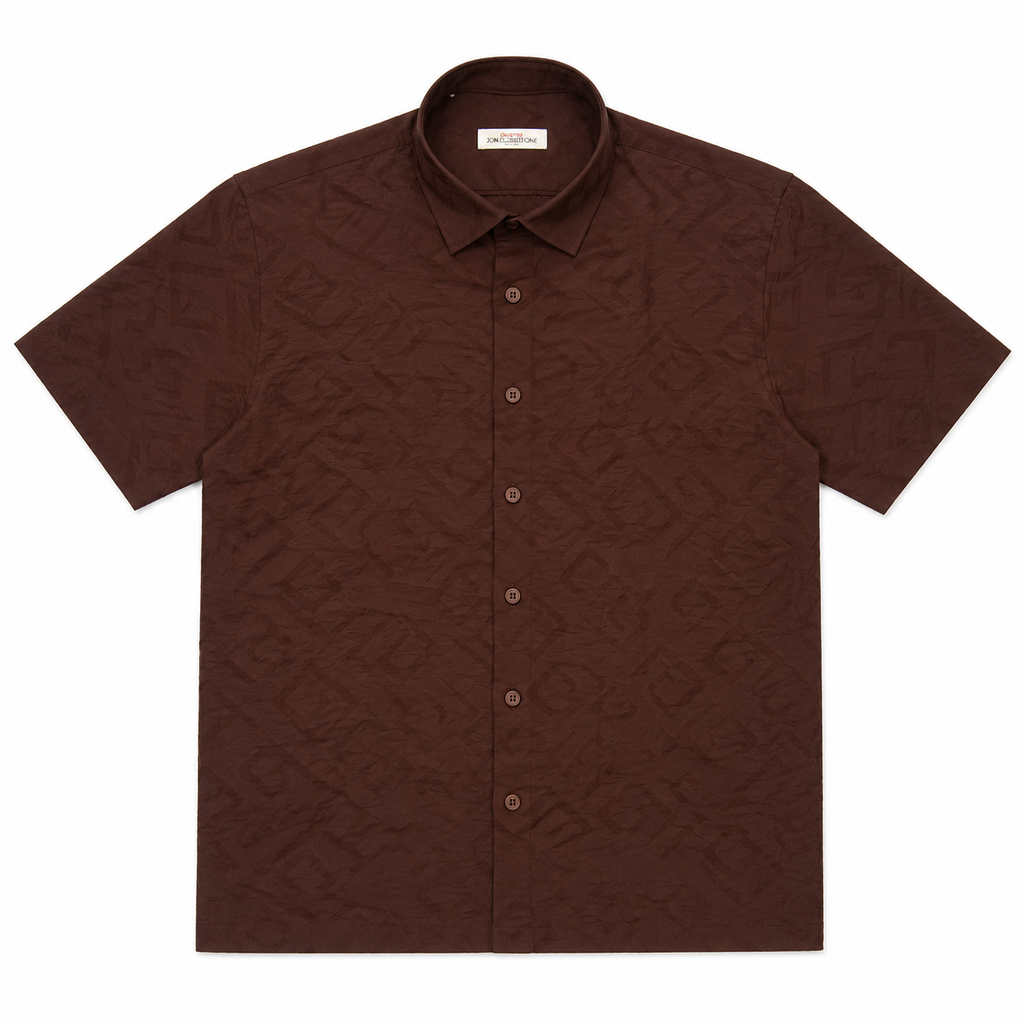 Camicia MILOSE Jon Ferretto Viscosa Fantasia MORO