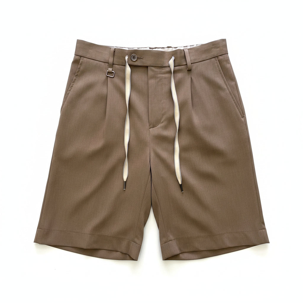 Bermuda Sartoriale Fluido con Coulisse – Fango