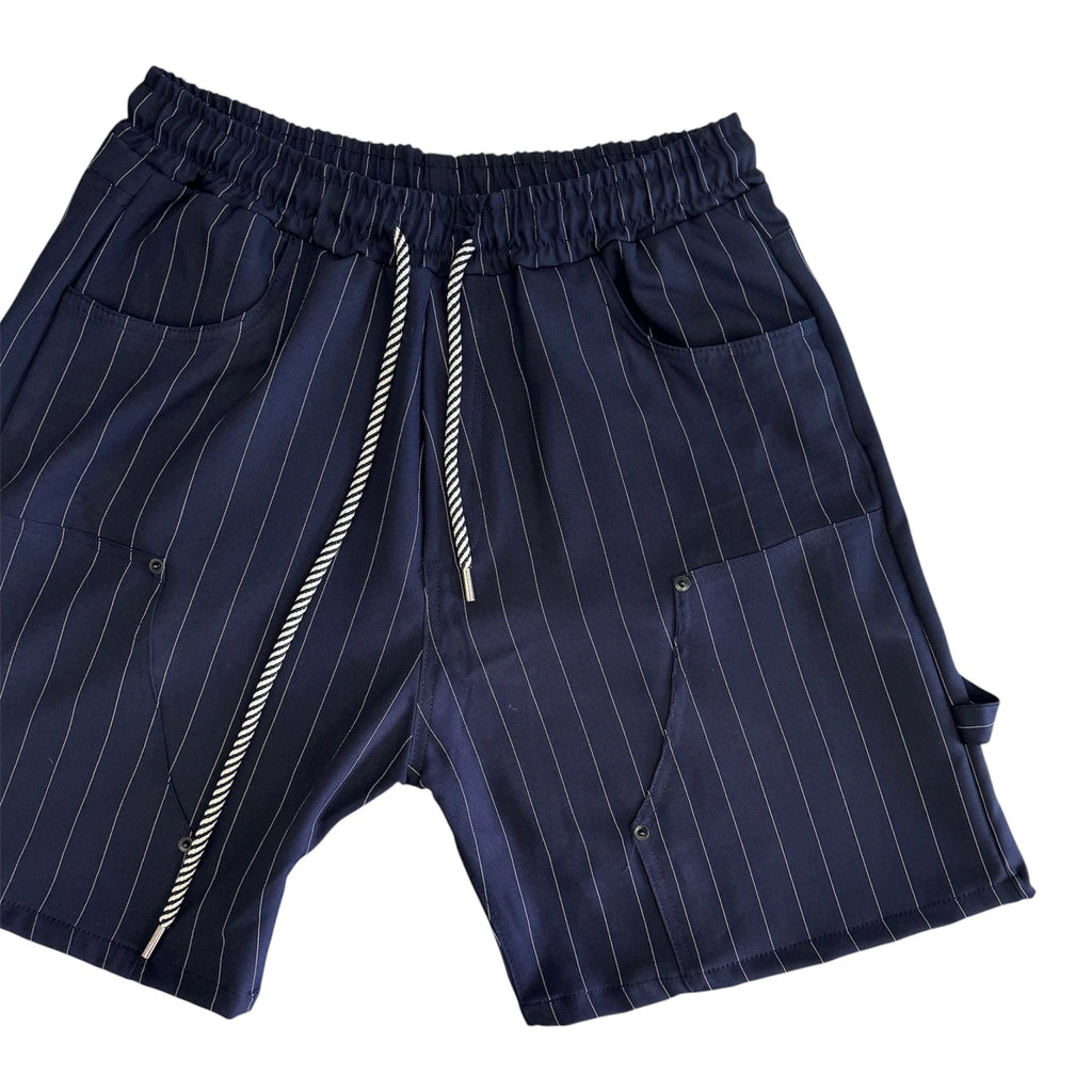 Completo T-shirt Multimaterica e Shorts Pinstripe