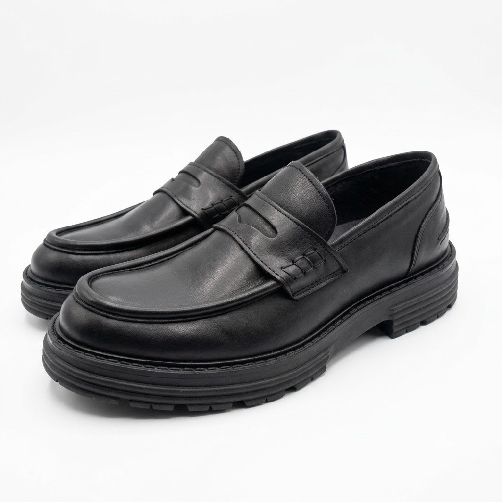 Mocassino Chunky in Pelle – Nero
