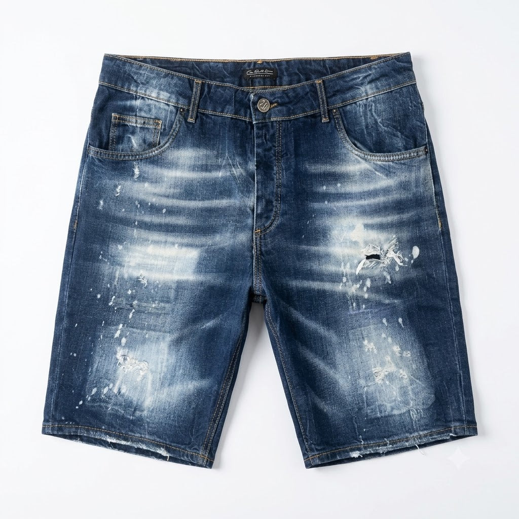 Bermuda Denim Distressed "Paint Splatter" – DPZ