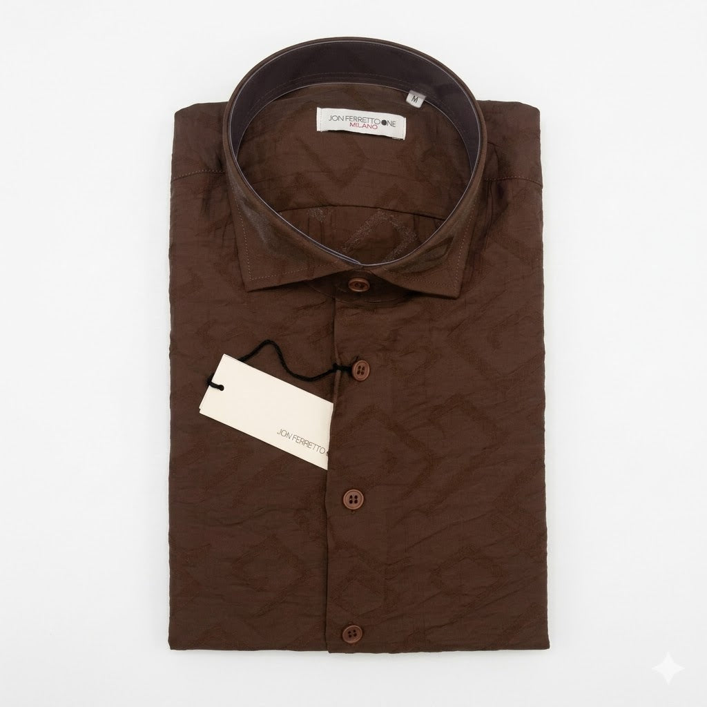 Camicia MILOSE Jon Ferretto Viscosa Fantasia MORO