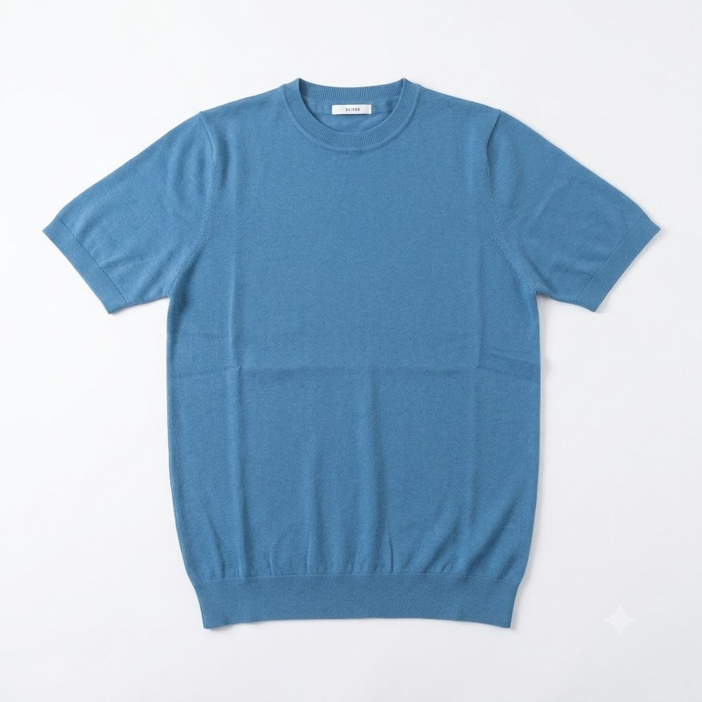 T-SHIRT SEINSE BASIC IN FILO CELESTE