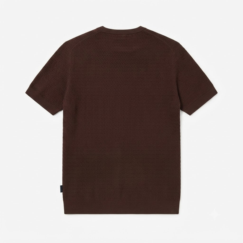T-SHIRT TRAFORATA IN FILO MORO