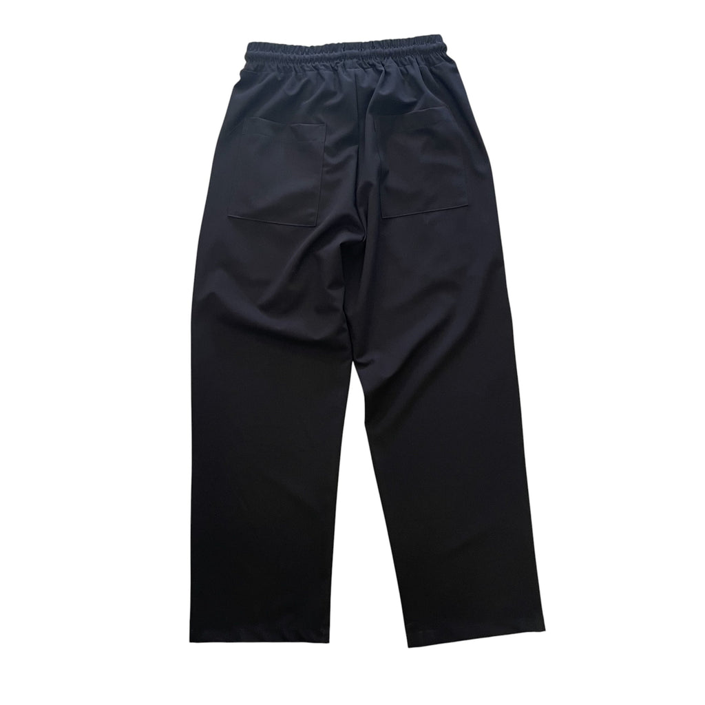 Pantalone Wide-Leg Comfort Con Laccio Fondo Largo Nero