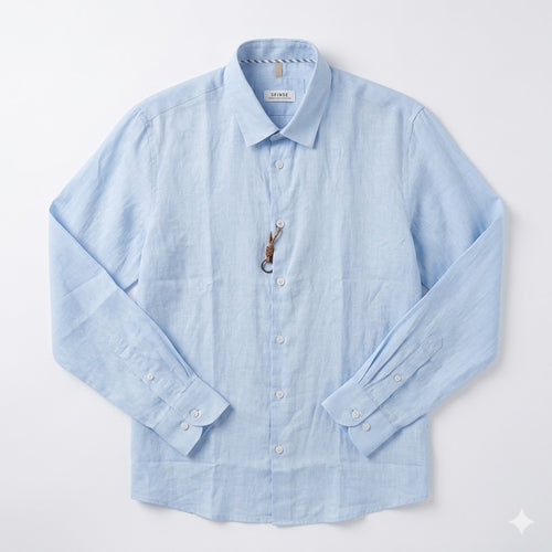 Camicia 100% Lino Cielo