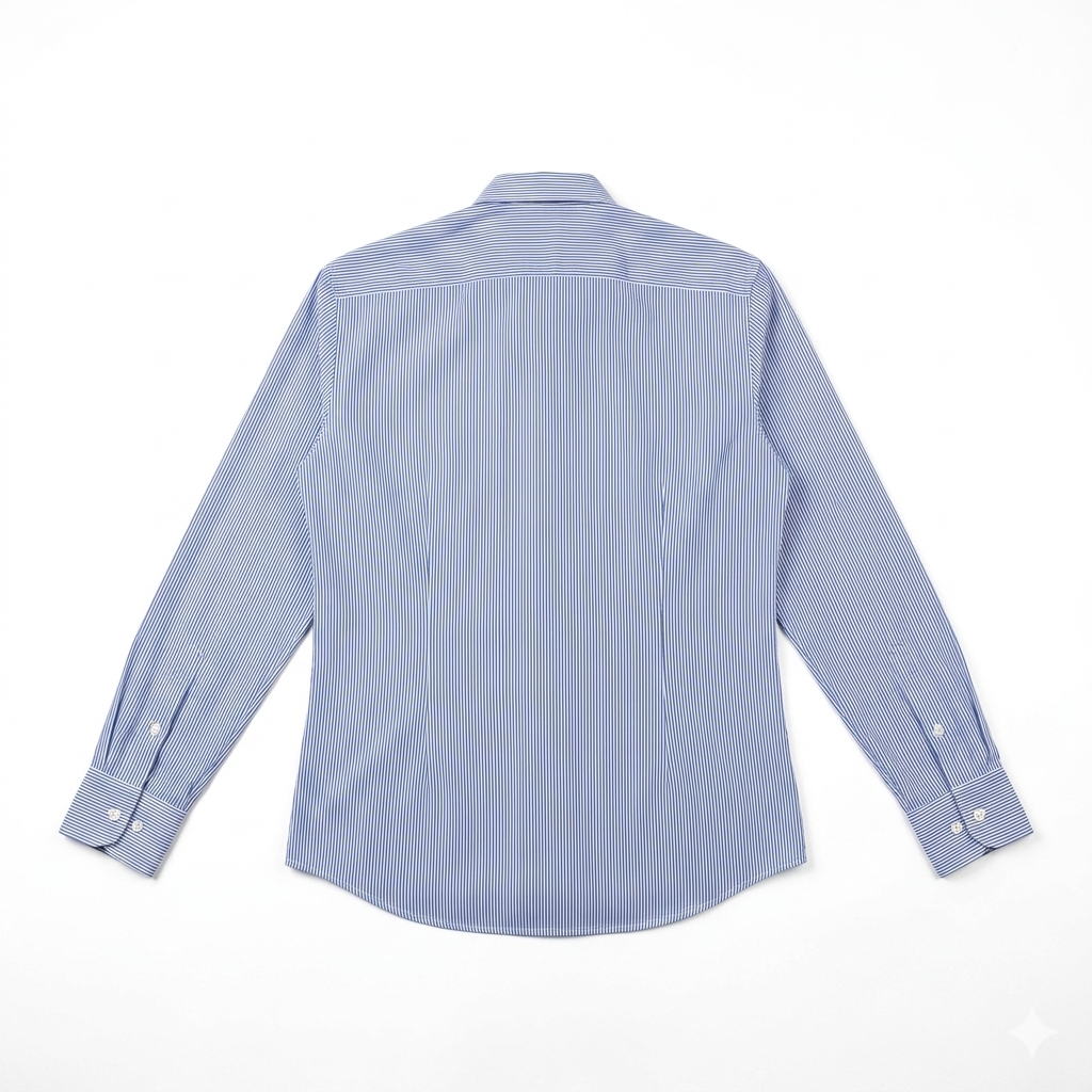 Camicia Sartoriale Jhon Ferretto  – Righe Sottili Blu e Bianche