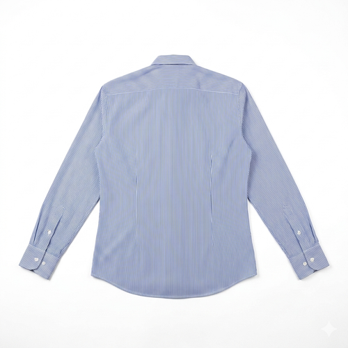 Camicia Sartoriale Jhon Ferretto  – Righe Sottili Blu e Bianche