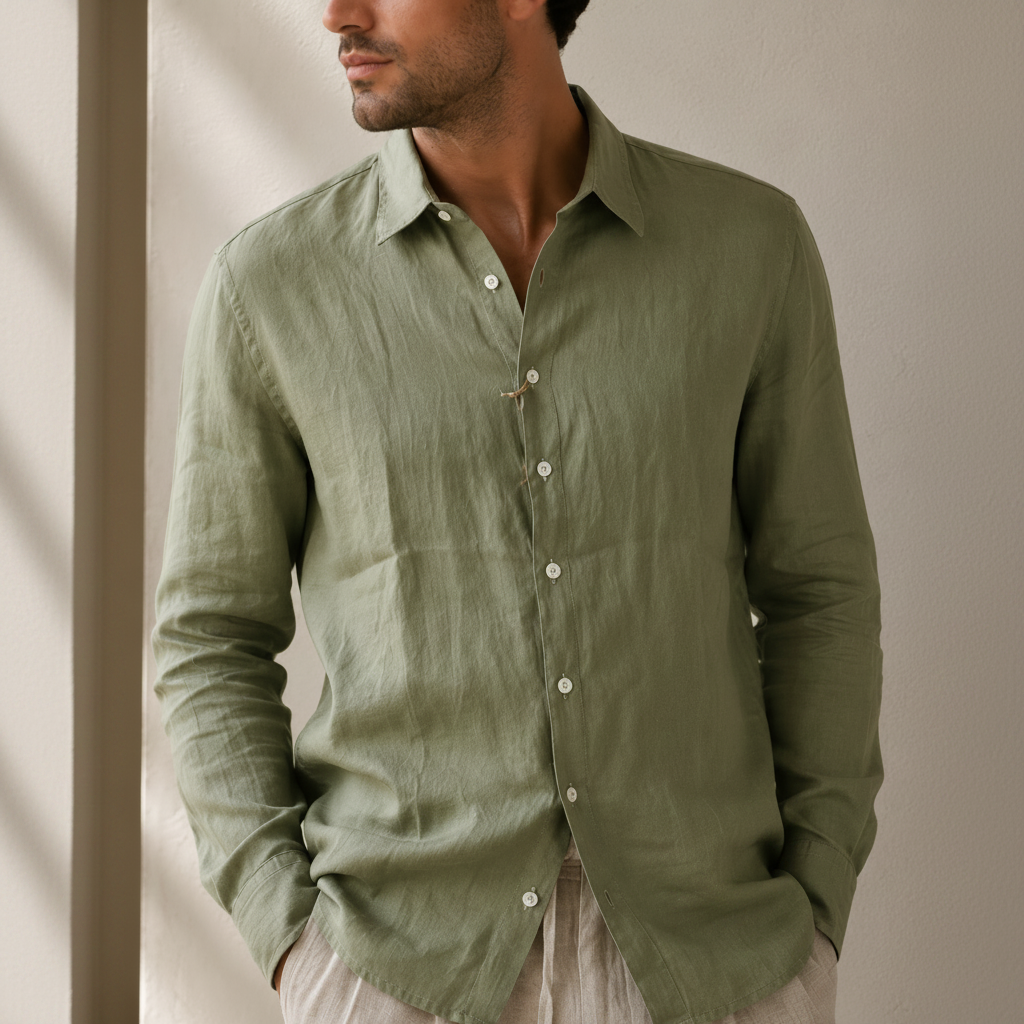 Camicia 100% Lino SALVIA