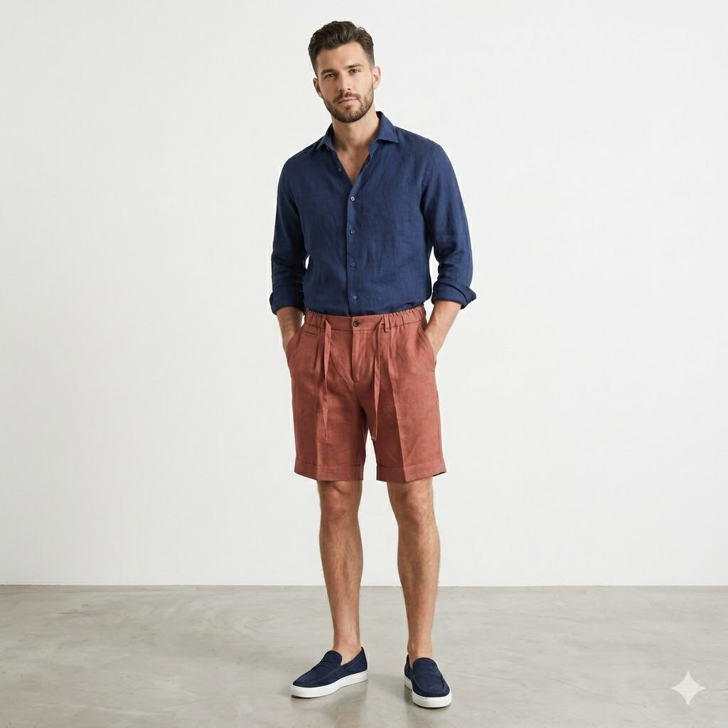 Bermuda in Lino CORALLO – Comfort Estivo Premium