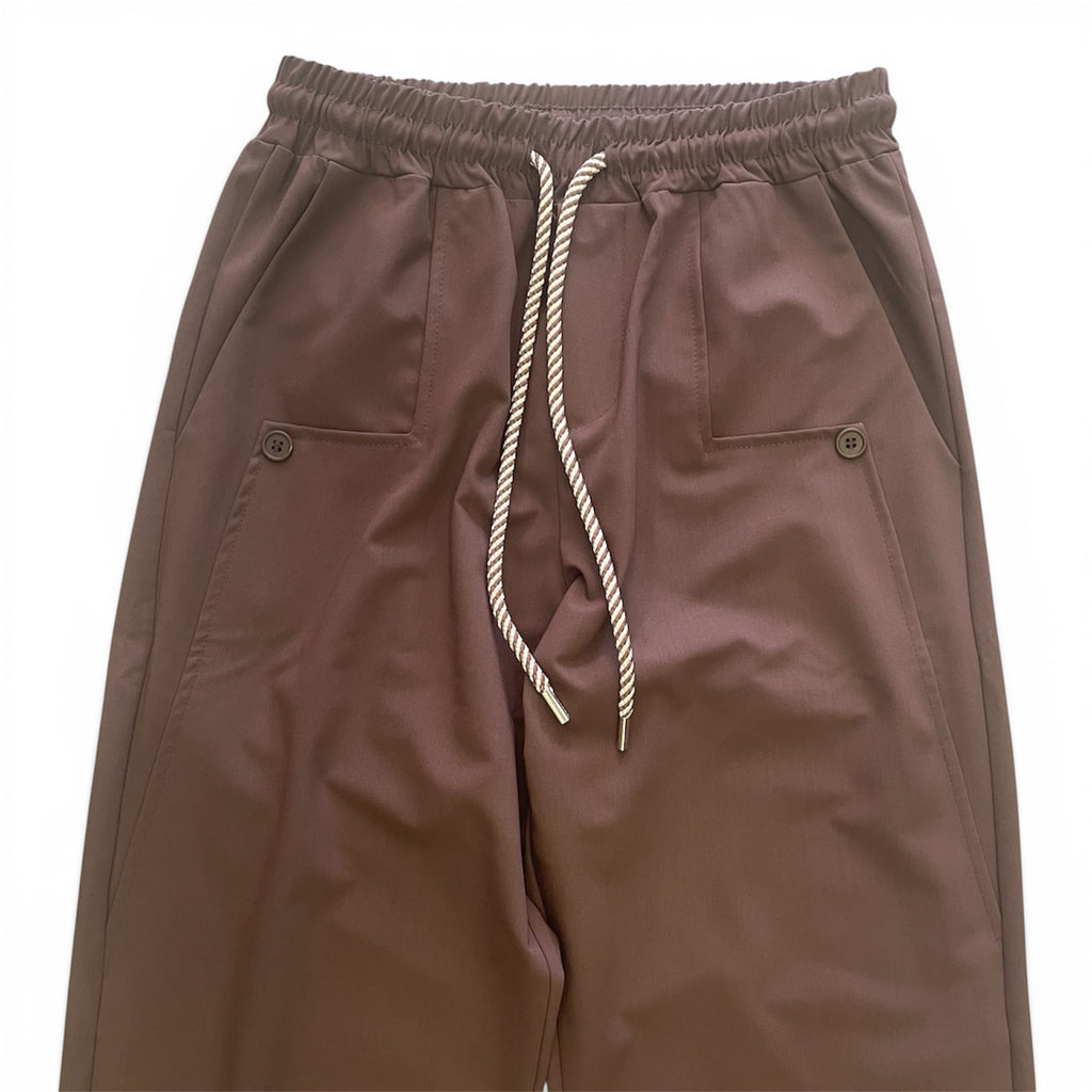Pantalone Wide-Leg Comfort Con Laccio Fondo Largo  Moro