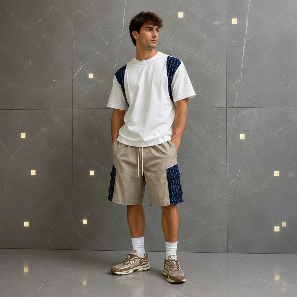 Completo SYST  T-shirt & Shorts Denim Graffiato