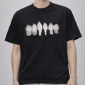 T-shirt Nera SEINSE effetto spray con bordi raw