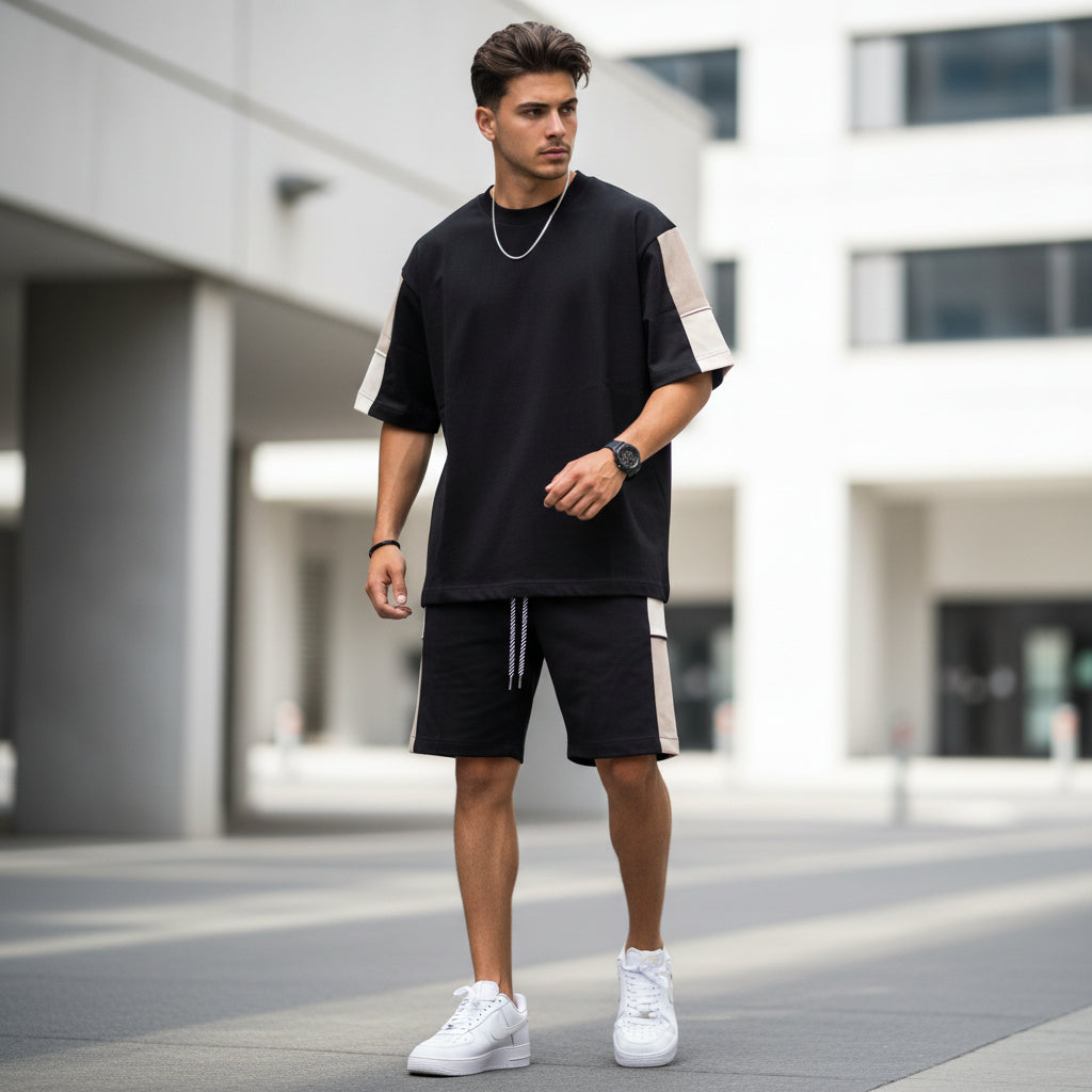 Completo  Uomo Black Sand – T-shirt & Bermuda Coordinati