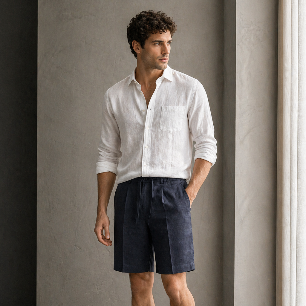 Bermuda in Lino Blu – Comfort Estivo Premium