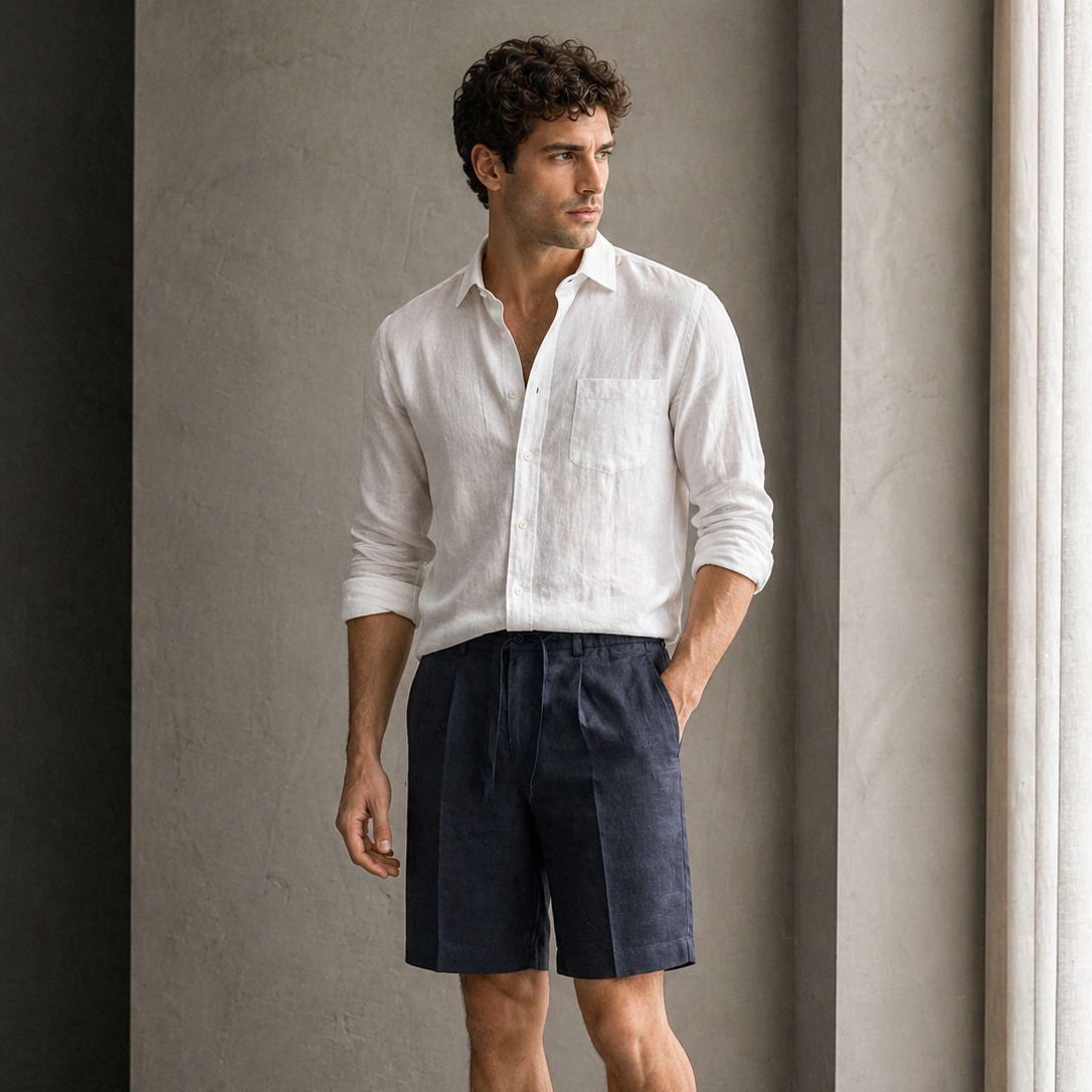 Bermuda in Lino Blu – Comfort Estivo Premium