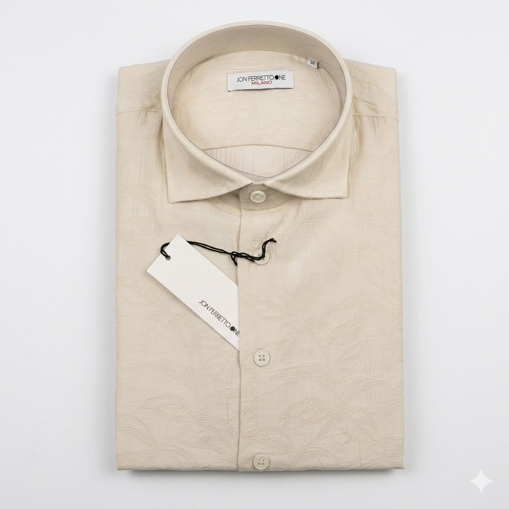 Camicia CLEA Jon Ferretto Viscosa Fantasia CREMA