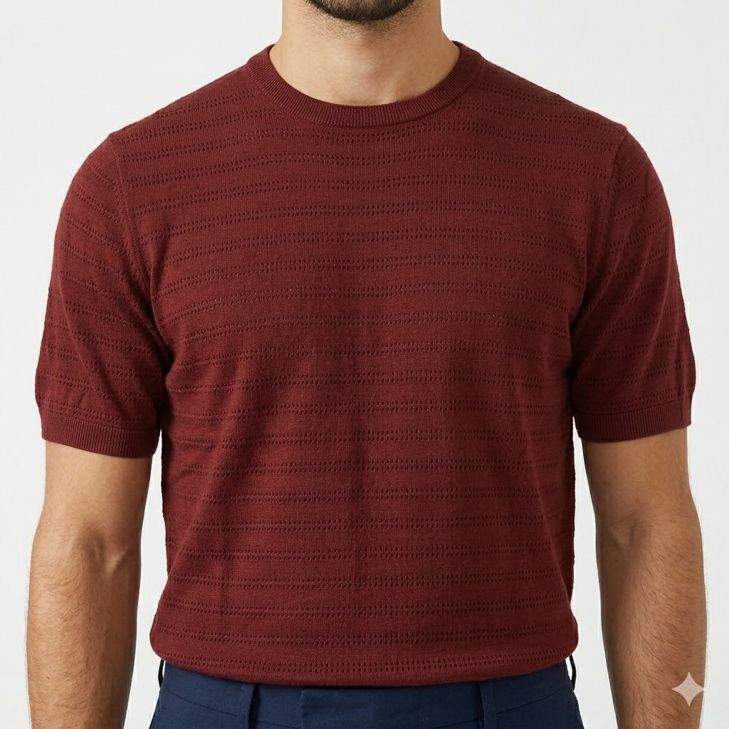 T-SHIRT SEINSE TRAFORATA IN FILO
