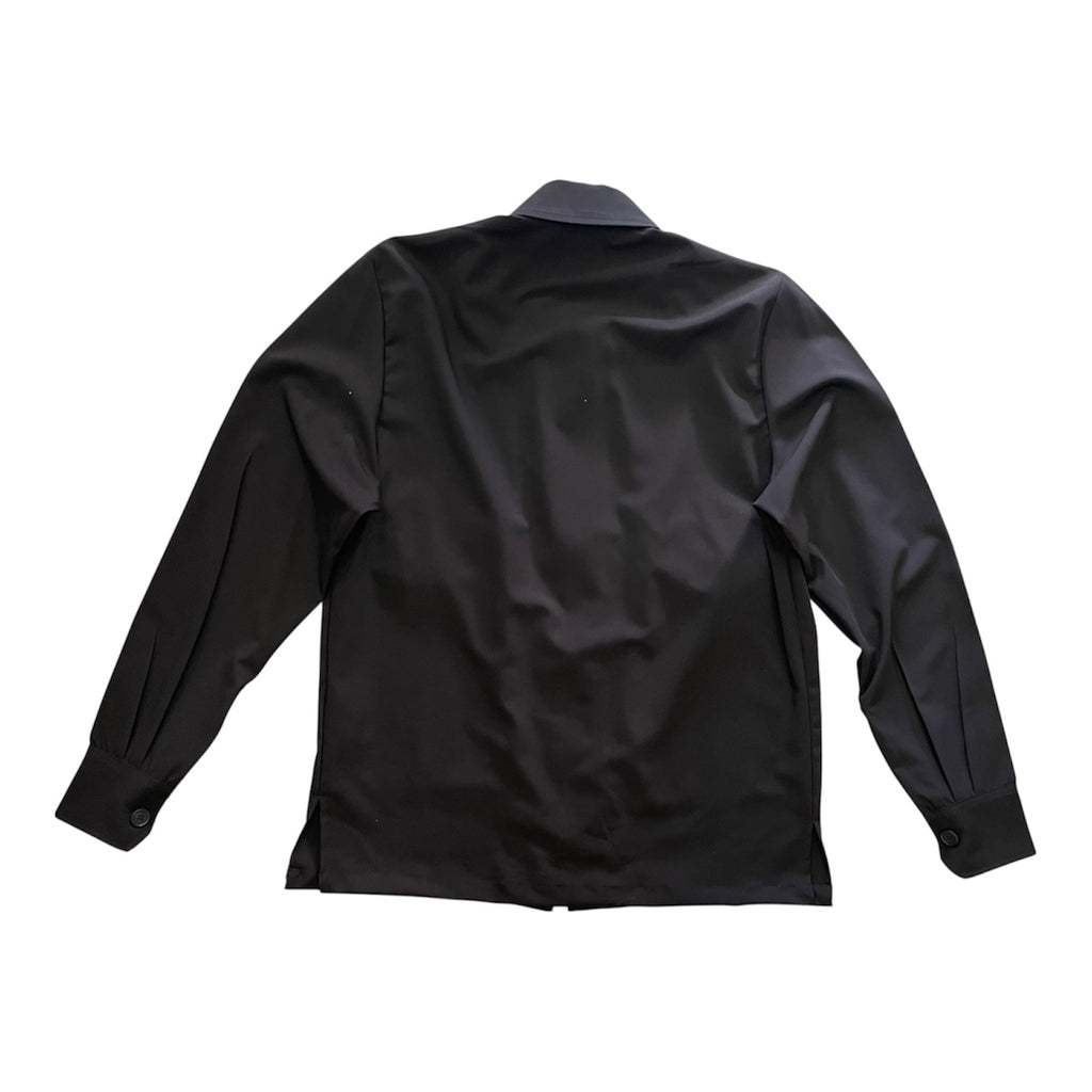 Giacca Overshirt Tecnica con Zip e Tasche - Nero