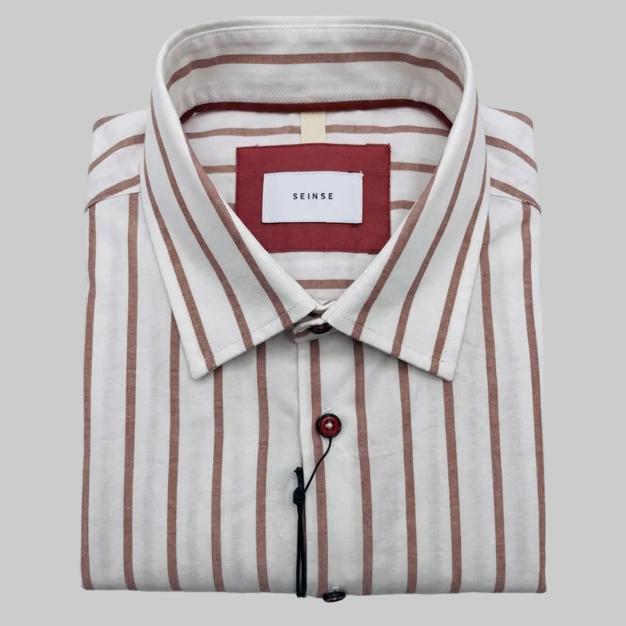 Camicia Seinse a Righe Bianco e Bordeaux