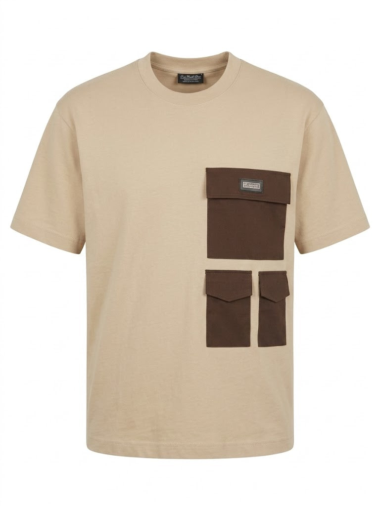 T-Shirt DuePuntoZero Multi Pocket COFFE