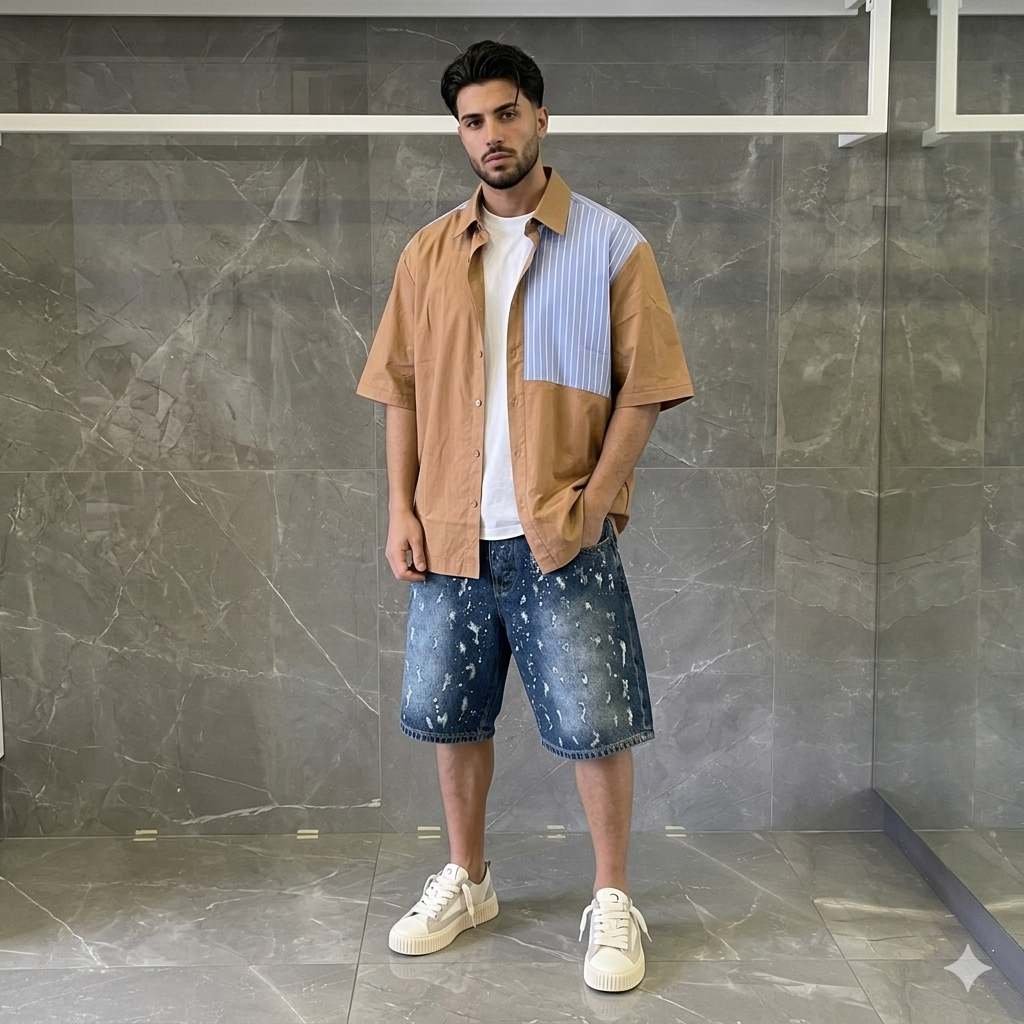 Bermuda Denim Graffiato SYST