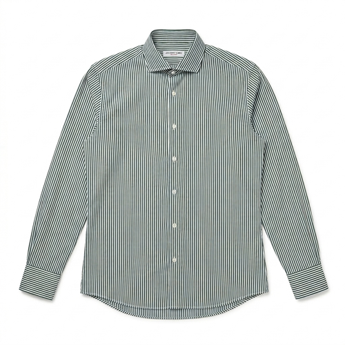 Camicia Sartoriale Jhon Ferretto  – Righe Sottili Verde e Bianche