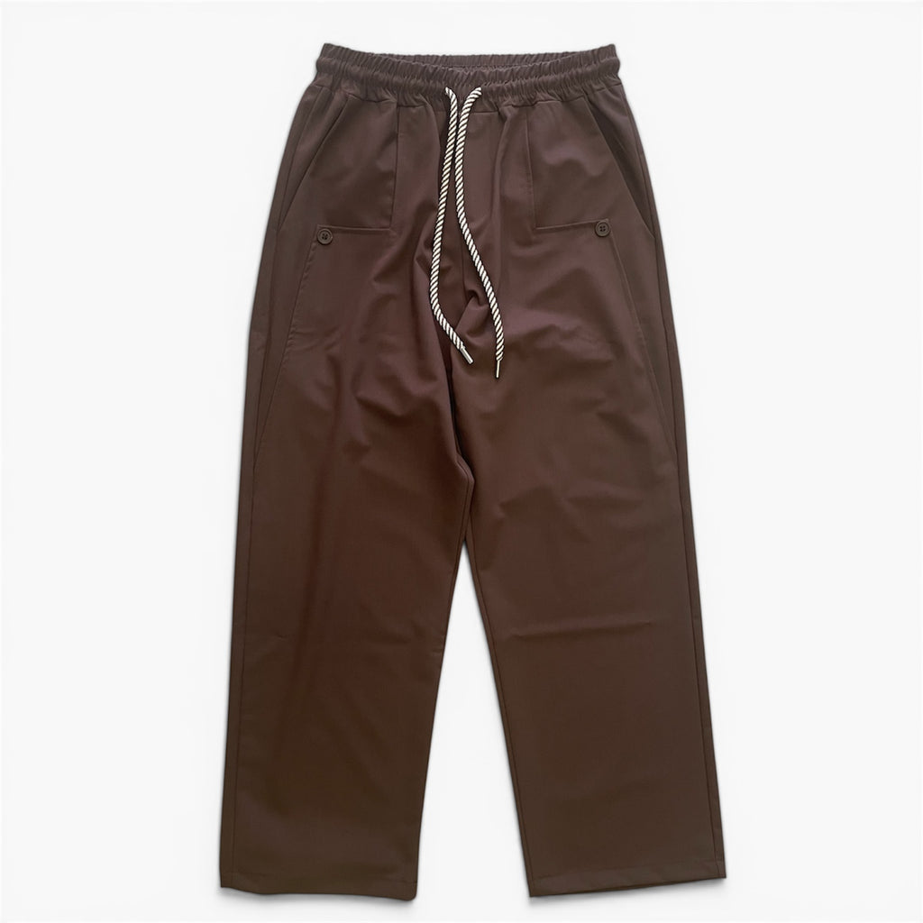 Pantalone Wide-Leg Comfort Con Laccio Fondo Largo  Moro
