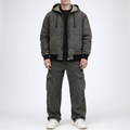 Completo STEEL SYST denim washed con Giubbino zip e cargo