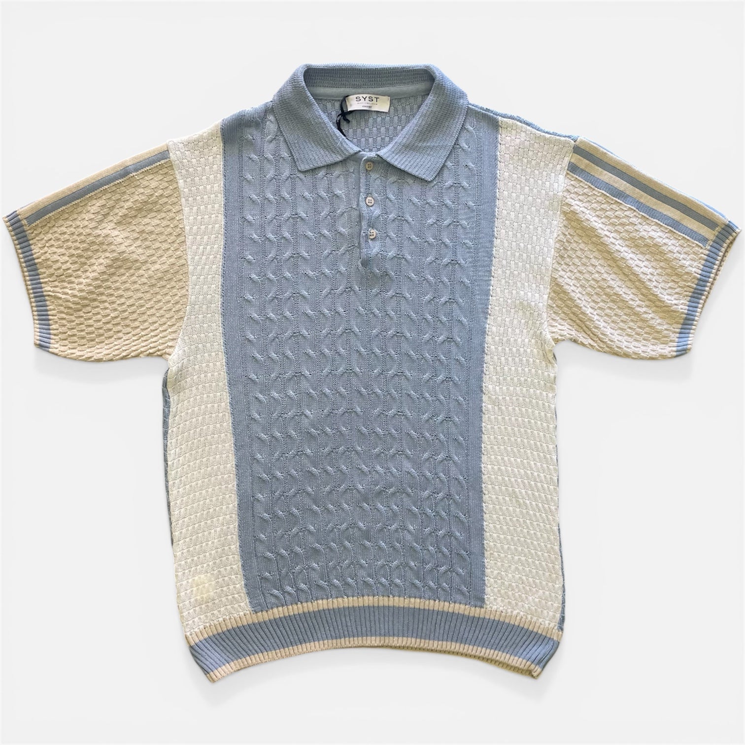 Polo SYST In Filo Intrecciata Azzurra