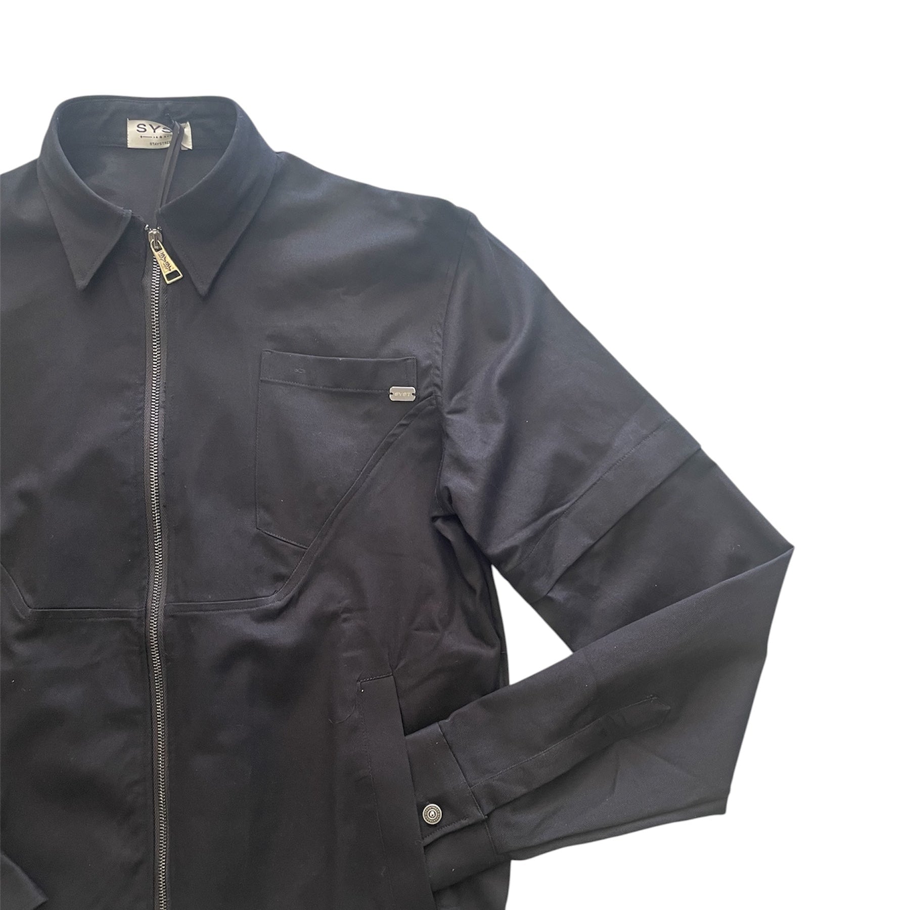 Coordinato  – Giacca Zip & Cargo Pants in Gabardine Tecnica - Nero