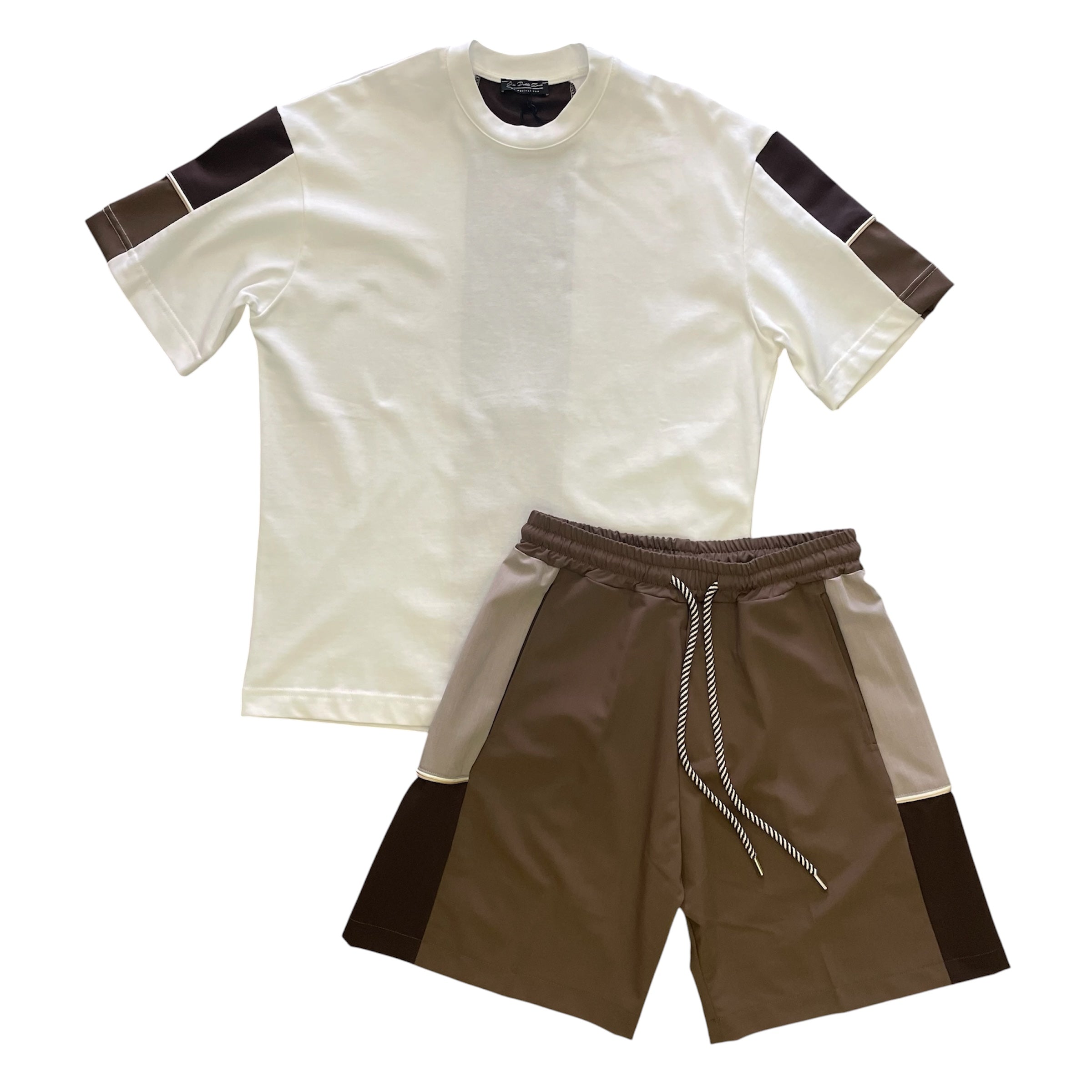 Completo  Uomo Black Sand – T-shirt & Bermuda Coordinati COFFE