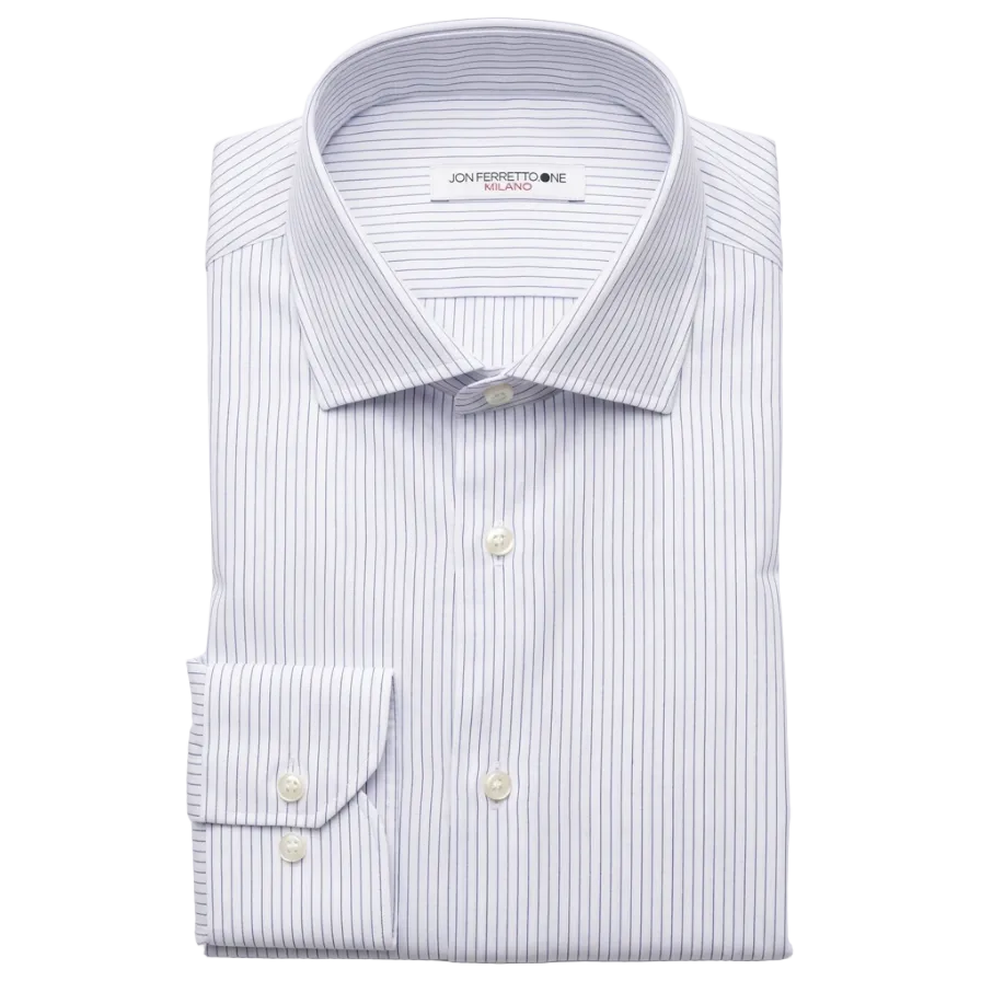 Camicia Sartoriale Jhon Ferretto  – Righe Sottili Celesti