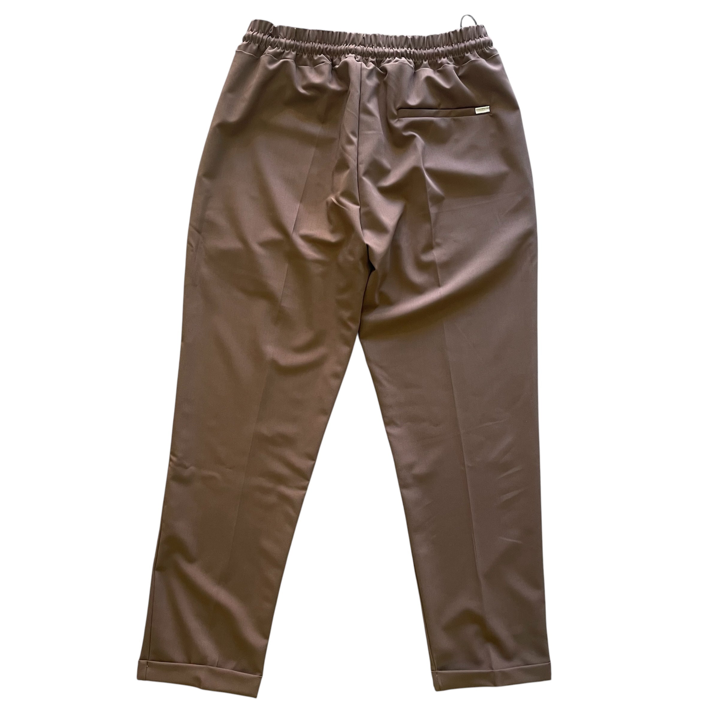Pantalaccio  in Viscosa  con Coulisse e Risvolto - Coffe