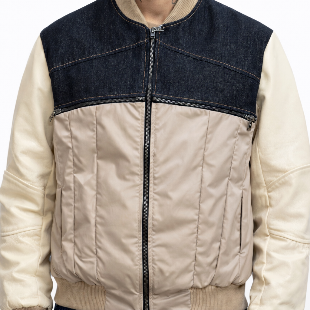 Giubbino SYST Bicolore Denim & Vera Pelle