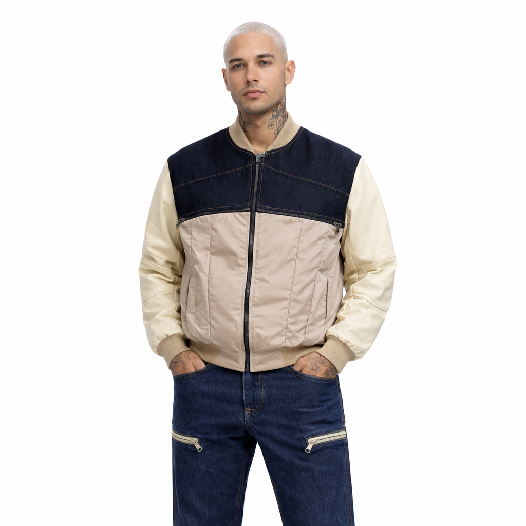 Giubbino SYST Bicolore Denim & Vera Pelle