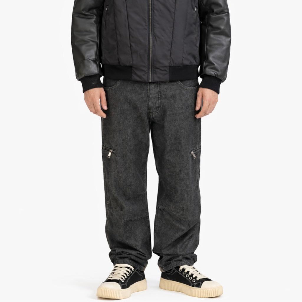 Jeans Baggy SYST Lavaggio 0 Nero con Zip Utility