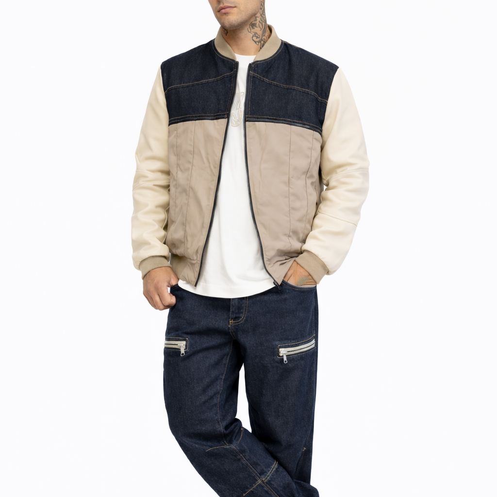 Giubbino SYST Bicolore Denim & Vera Pelle