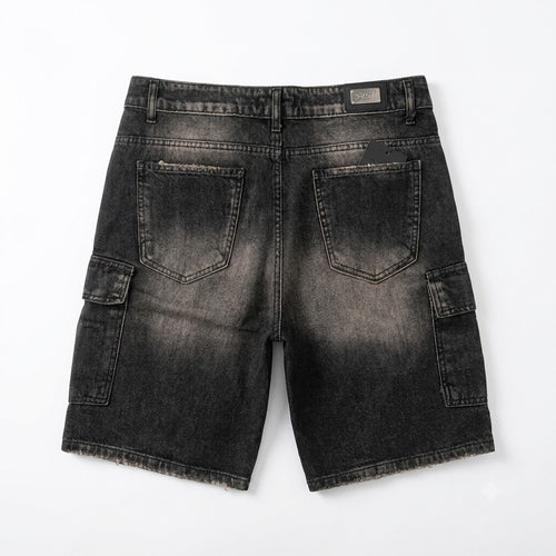 Bermuda Cargo Denim Sabbiato "Dark Fade" – SYST