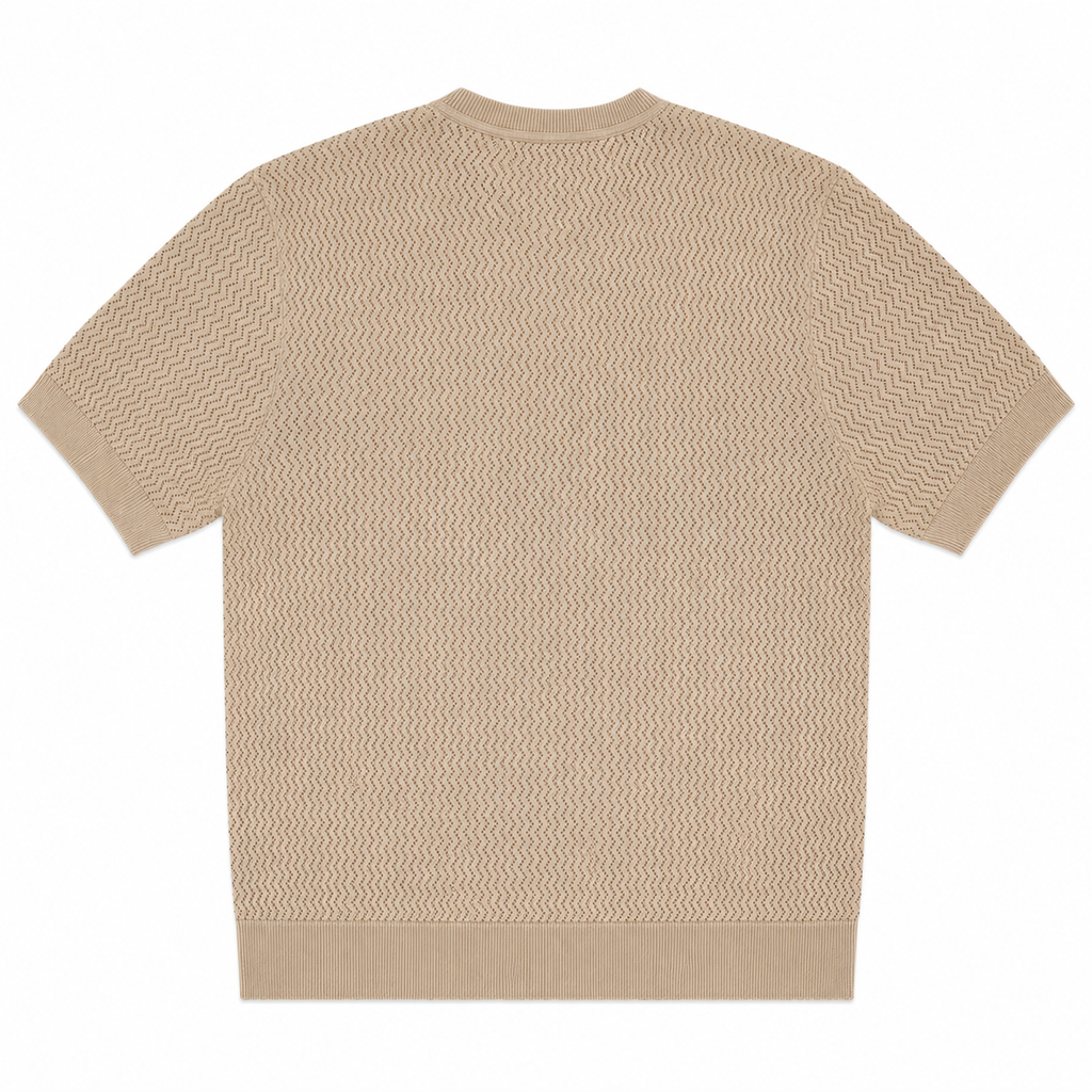 T-SHIRT TRAFORATA IN FILO BEIGE