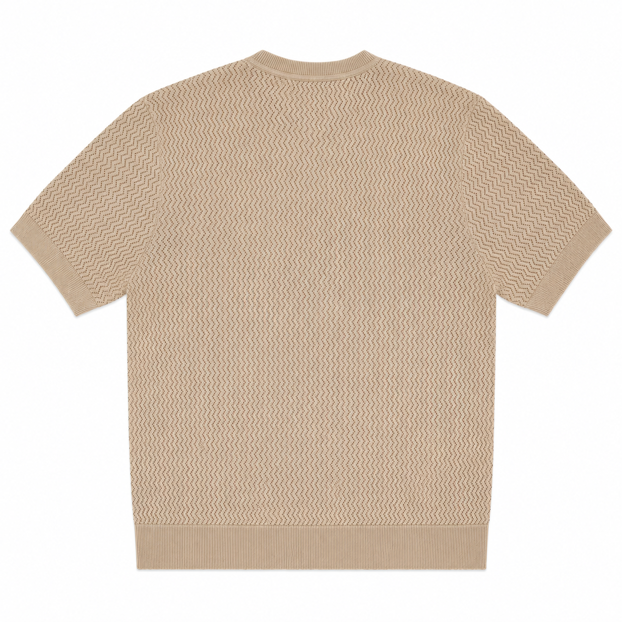 T-SHIRT TRAFORATA IN FILO BEIGE