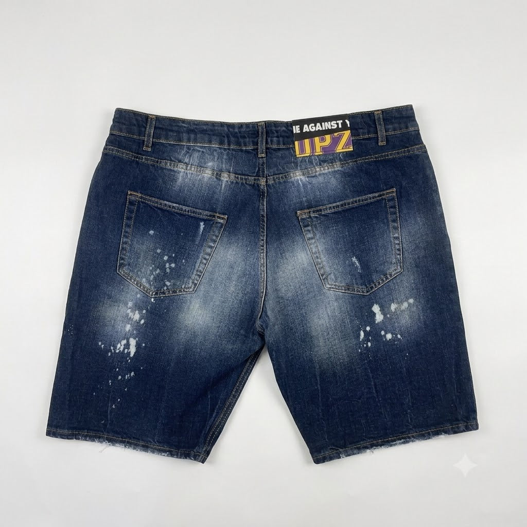 Bermuda Denim Distressed "Paint Splatter" – DPZ
