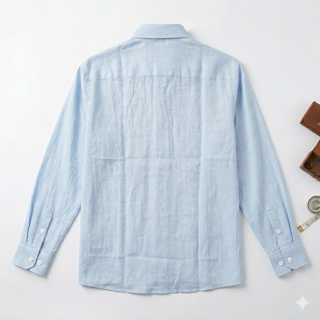 Camicia 100% Lino Cielo