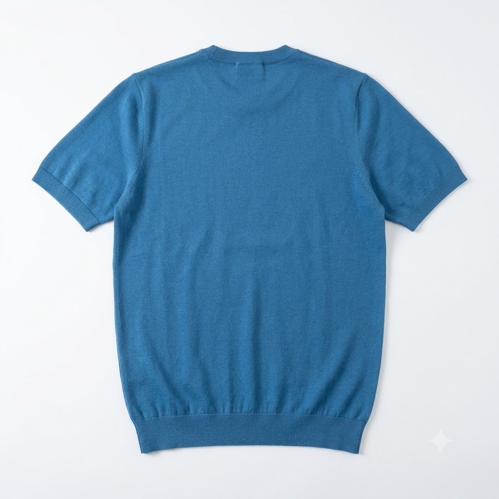 T-SHIRT SEINSE BASIC IN FILO CELESTE