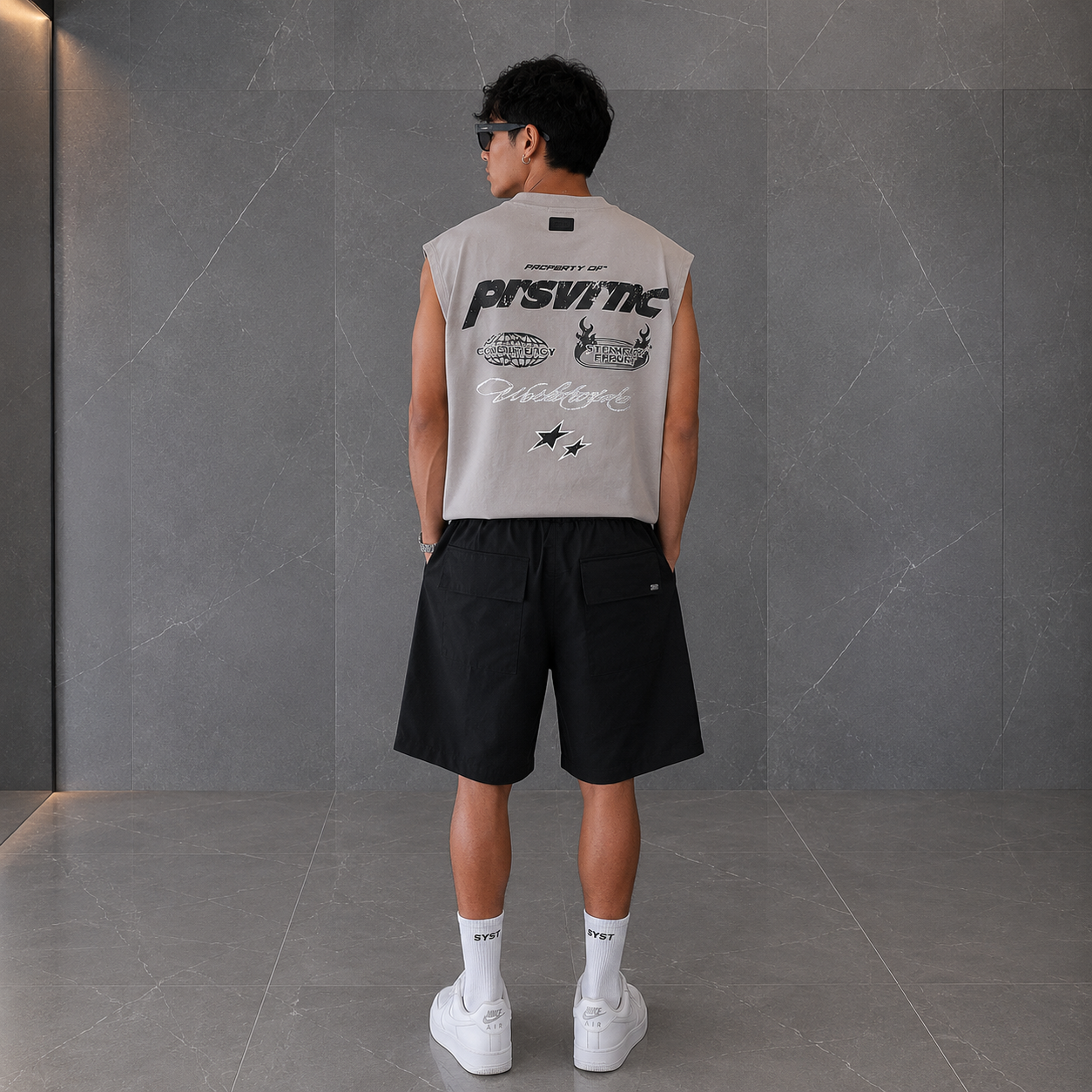 T-Shirt SYST Giromaniche Grigia