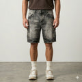 Bermuda Cargo in Denim Grigio Lavaggio Sabbiato
