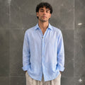 Camicia 100% Lino Cielo