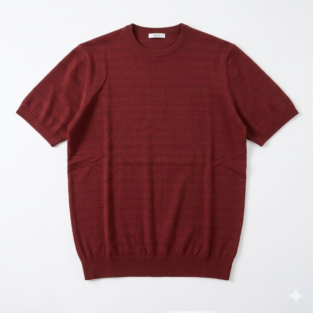 T-SHIRT SEINSE TRAFORATA IN FILO